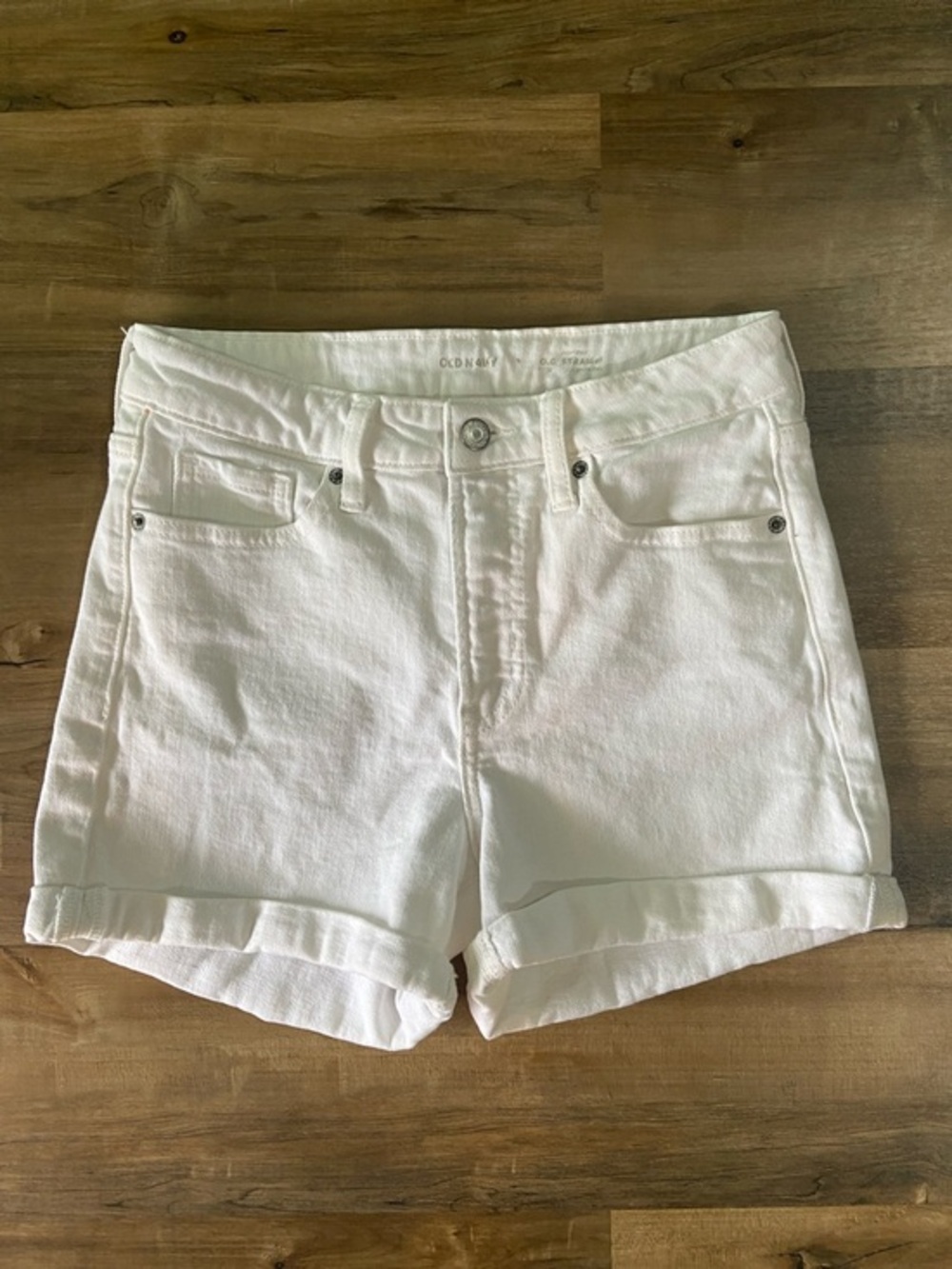White Women's Cuffed Denim Shorts